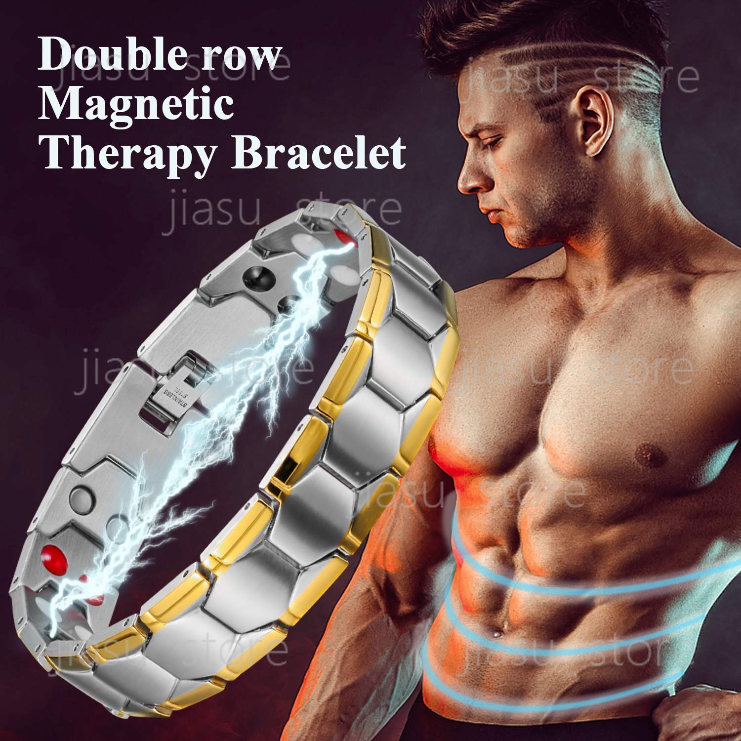 Health Wellness Energy - Fashionable Magnetic Therapy Bracelet for Men,