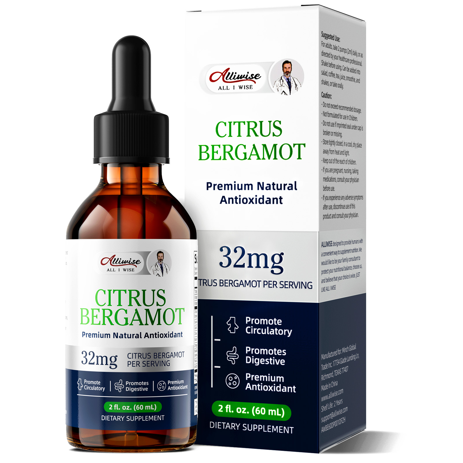 Health Wellness & Psychology - Premium Citrus Bergamout Drops for Promoting