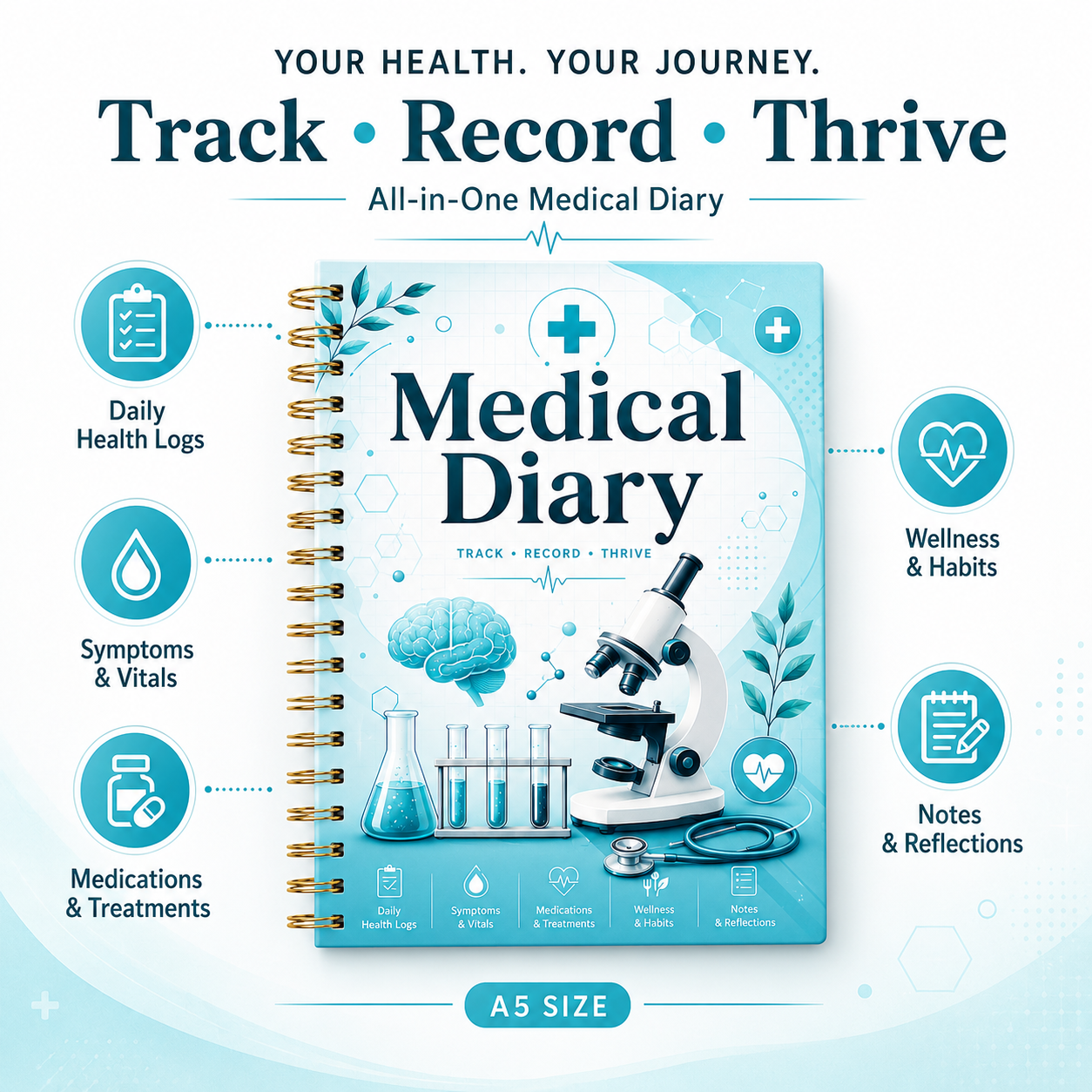 Medical Diary A5 Spiral Health - Health Wellness Journal review and price